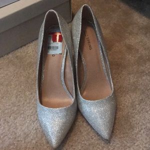 Silver Glittered Heels